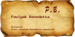 Pavlyak Benedetta névjegykártya